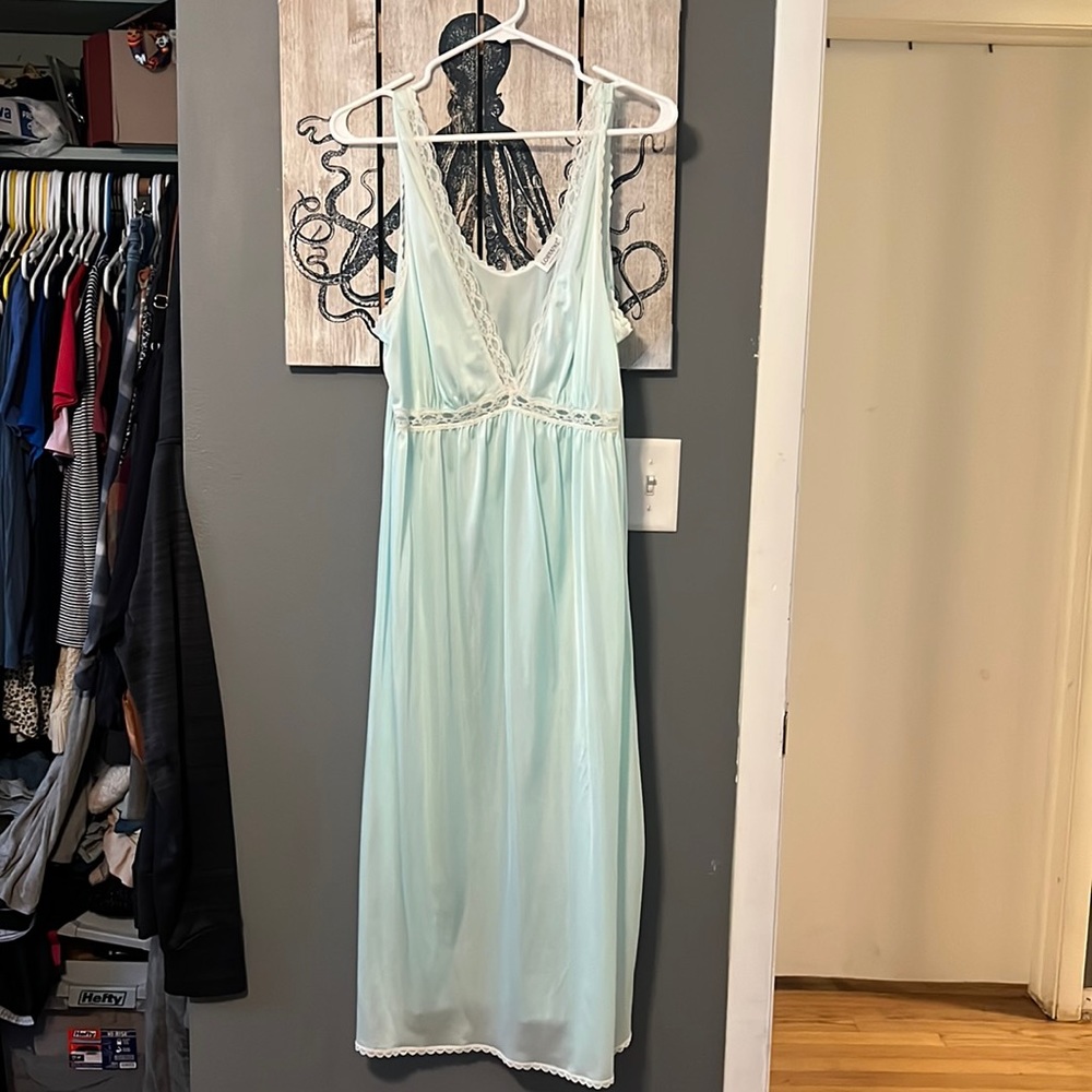 Lorraine Vintage Lace Slip Maxi Dress Nightgown Size L